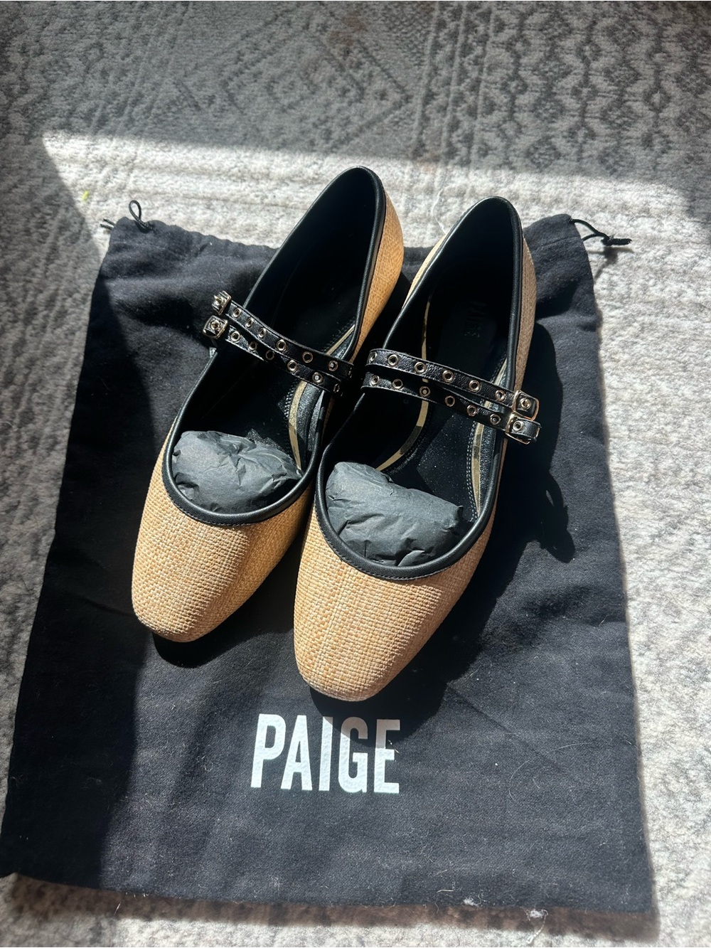 PAIGE Jackson Ballet Flats with Grommet Strap
